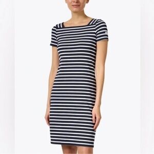 Saint James Black and White Striped Tolede Square Neck Dress Size Medium